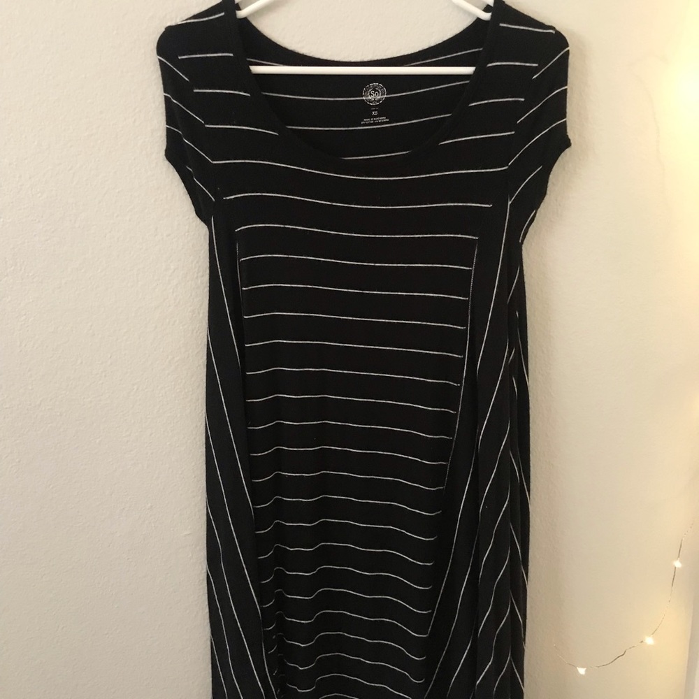 Black and White T-shirt Dress